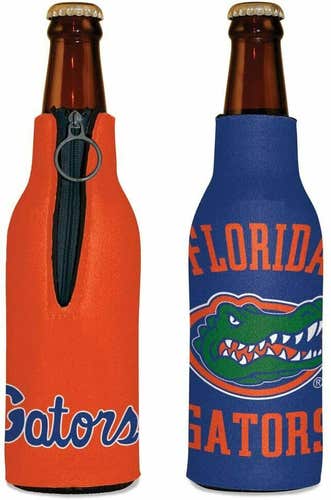 Florida Gators Bottle Cooler 12 oz Zip Up Koozie Jacket NCAA Two Sided