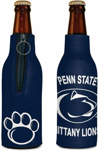 Penn State Nittany Lions Bottle Cooler 12oz Zip Up Koozie Jacket NCAA Two Sided