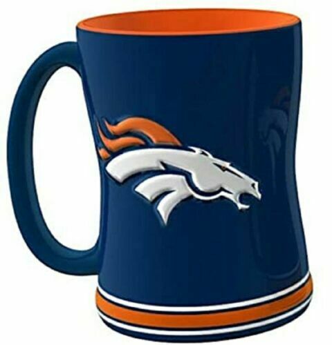 Denver Broncos 14oz Sculpted Relief Coffee Mug NFL