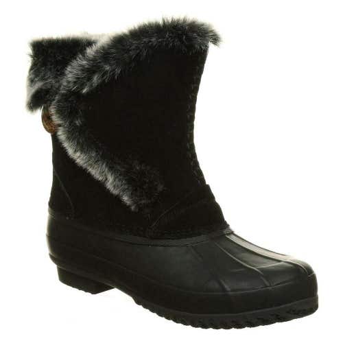NIB Bearpaw Deborah Women's Waterproof Suede Boots Black/Grey Size 11