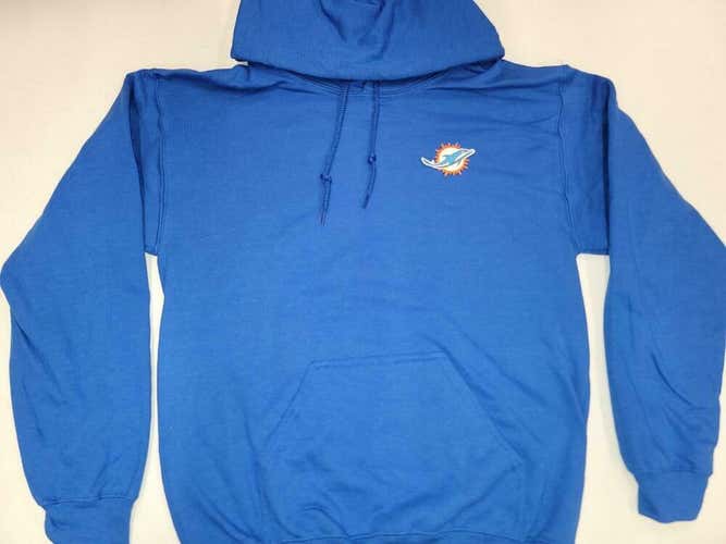 20405 Mens Majestic MIAMI DOLPHINS Pullover Hooded Hoodie SWEATSHIRT ROYAL