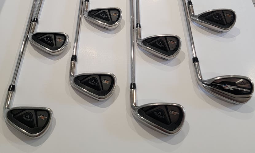 Used Callaway Right Handed X2 Hot Iron Set 8 Pieces Steel Shaft