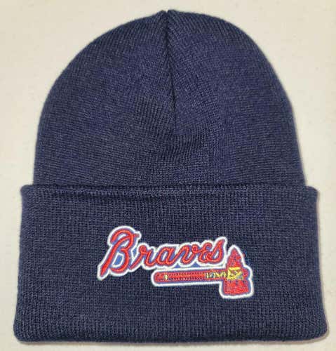 20405 MLB Team Apparel ATLANTA BRAVES Winter Hat Beanie New NAVY