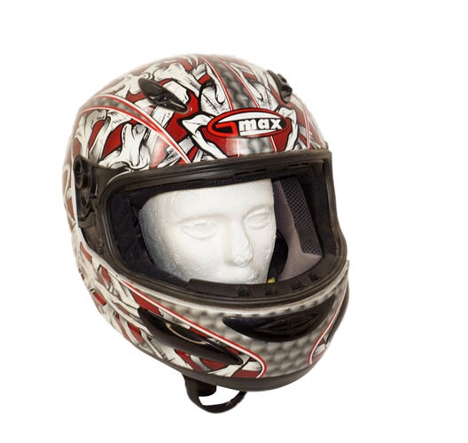 G-Max Bones Motorcycle Adult SR Medium Size - Model GM-48S Snow DOT Helmet 2011