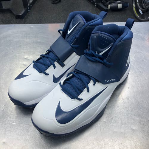 Nike Flywire 603350-140 Navy White Football Cleats Mens Sz 19 US