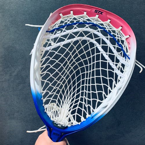 New Dyed STX Eclipse 2 w/ 10D The Mesh Dynasty - Goalie Head Eclipse II America Red White Blue