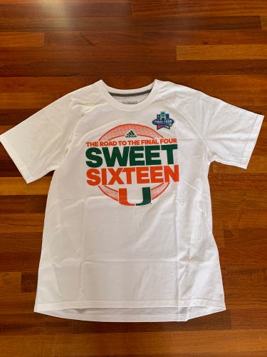 University of Miami Men’s Basketball  Sweet Sixteen 2016 Adidas Team Issued T Shirt XL