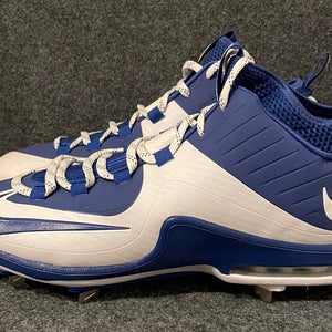 Men’s Nike Baseball Elite MVP Metal Cleats White Blue 684687-410  Size 13