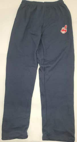 20406 Mens MLB CLEVELAND INDIANS Full Length Jersey SWEATPANTS New NAVY