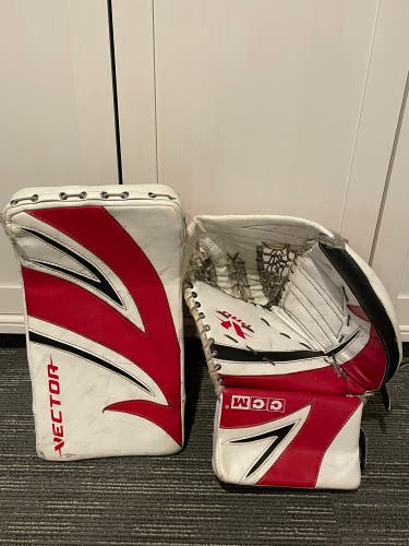 Used Regular  CCM Vector V-Pro Goalie Glove Set