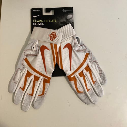 Nike Huarache Elite Leather Baseball Batting Gloves Team Issued Texas Longhorn