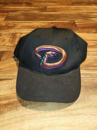 Vintage MLB Arizona Diamondbacks Baseball Snaback Cap Hat Black Snake Logo
