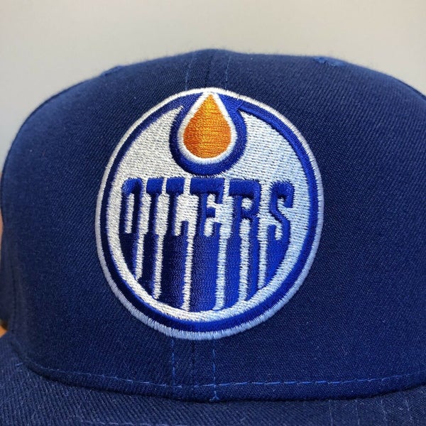 Edmonton Oilers Hat Snapback Baseball Cap Vintage 90s New Era Blue New Tag  USA