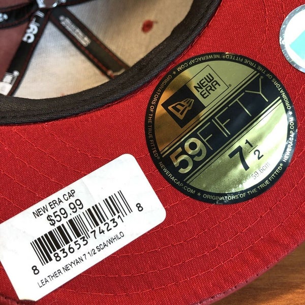 New York Yankees Hat Baseball Cap Fitted 7 1/2 New Era Red Leather Retro Adult | SidelineSwap New York Yankees Hat Baseball Cap Fitted 7 1/2 New Era Red Leather Retro Adult | SidelineSwap