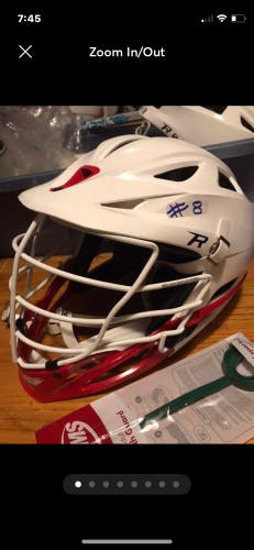 Mens white r lacrosse helmet