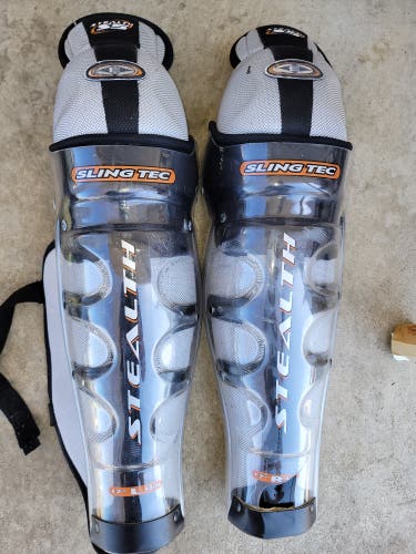 17" Used Easton Stealth Sling tec Hockey Shin Pads Pro Stock