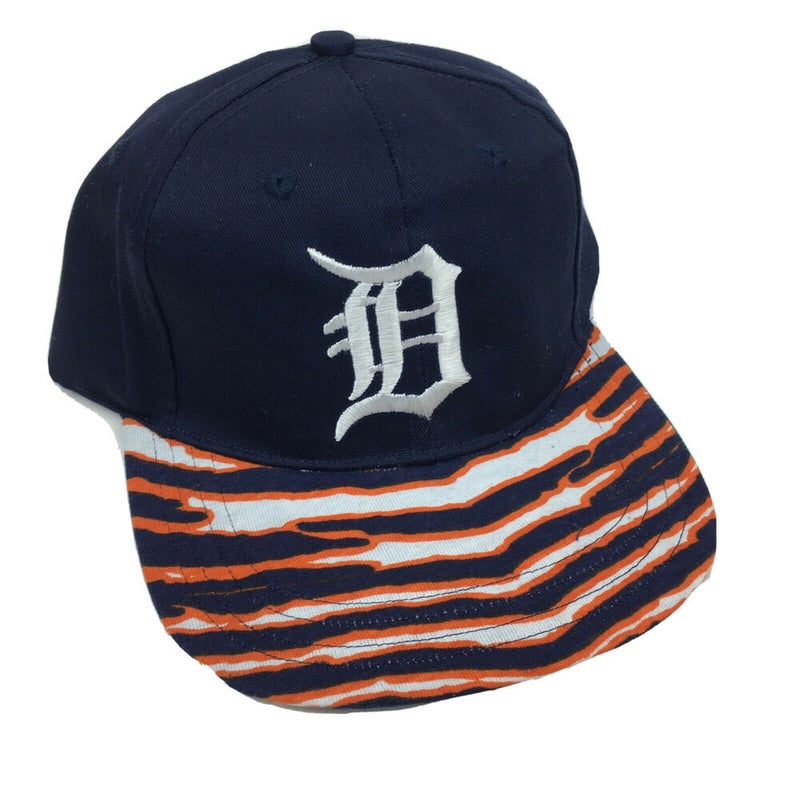 Custom Detroit Tigers x Zubaz Tiger Striped Trucker Mesh Snapback Hat Cap