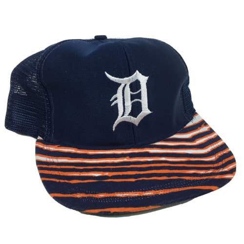 Custom Detroit Tigers x Zubaz Tiger Striped Trucker Mesh Snapback Hat Cap