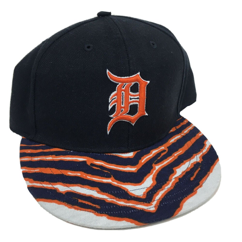 Custom Detroit Tigers x Zubaz Tiger Striped Snapback Hat Cap Small/Medium