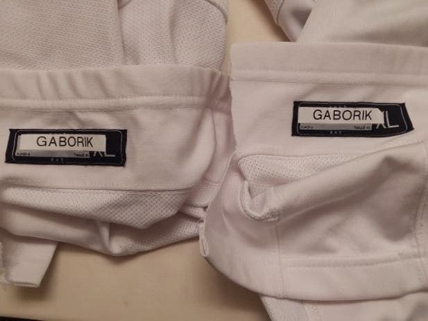 Los Angeles Kings game-worn Marian Gaborik road socks Reebok size XL name on tags 2014-15 NHL season