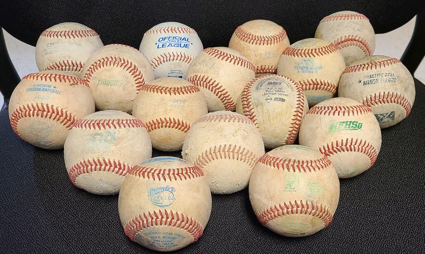 Used Baseballs 12 Pack (1 Dozen) Leather Cover Cushioned Cork Center *4 Free Baseballs 16 Total*