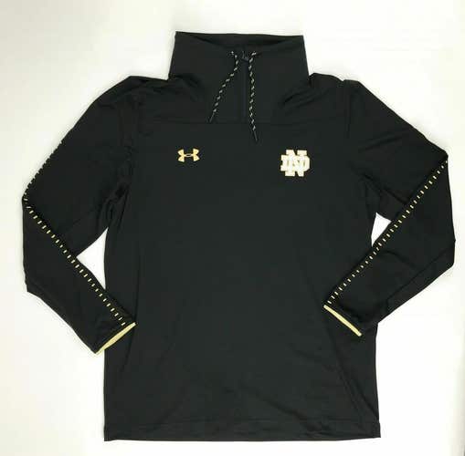 Under Armour Notre Dame Fighting Irish Scuba Neck 1/4 Zip Pullover Men's L Black