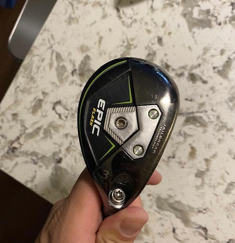 Used.  Good Condition Right Handed Epic Flash 3H Hybrid Mitsubishi Tensei Stiff Flex Shaft