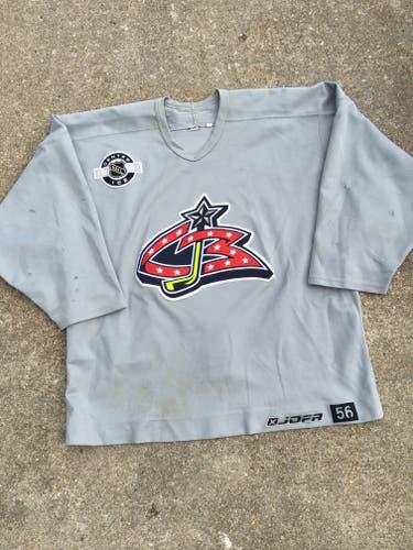 Columbus Blue Jackets Pro Stock Jofa Practice Jersey, Gray sz 56