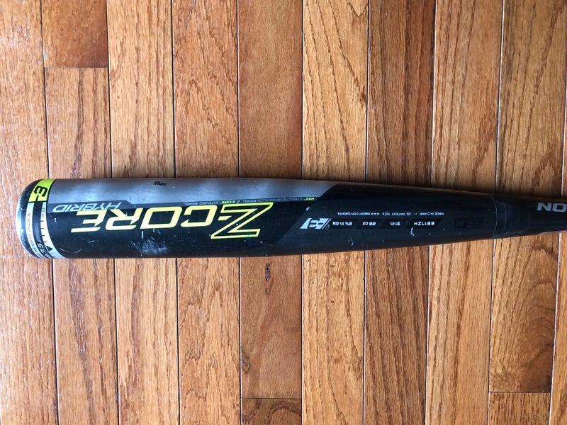 Used BBCOR Certified 2018 Easton Alloy Z-Core Hybrid Bat (-3) 28 oz 31"