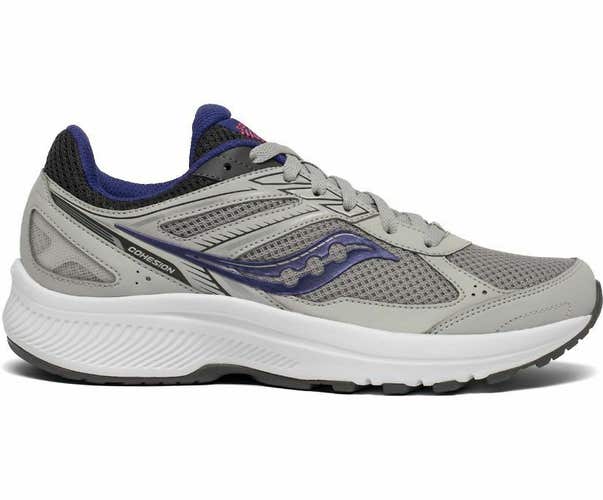 NIB Saucony Cohesion 14 Women's Running Shoes Grey/Purple Size 8