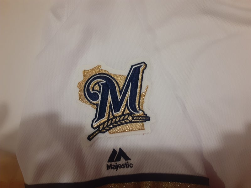 MLB Milwaukee Brewers Gold Pullover Jersey - Size Adult M - for