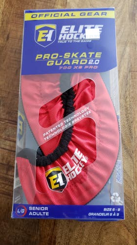 New - Elite Hockey - Pro Skate Guards Walkers 2.0 - RED - Size Senior Lg - 6-9
