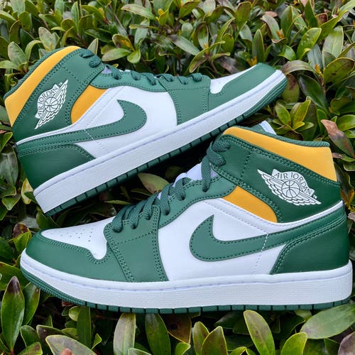 Nike Air Jordan 1 Mid Sonics size 9.5 Mens Shoes Sneakers Green White Jumpan 23 Seattle