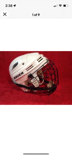 BAUER HH4000L Men’s White Hockey Helmet With Bauer FM3000L Face Cage