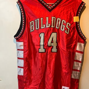 Red Adult large basketball Jersey Columbus  bulldogs . # 14