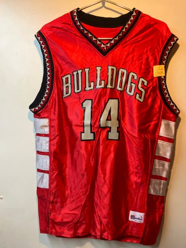 Red Adult large basketball Jersey Columbus  bulldogs . # 14