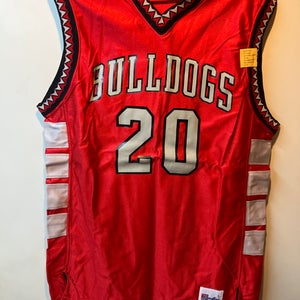 Red Adult large basketball Jersey Columbus   bulldogs . # 20