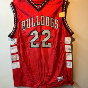 Red  Adult large basketball Jersey Columbus   bulldogs . # 22