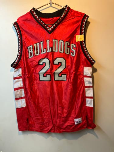 Red  Adult large basketball Jersey Columbus   bulldogs . # 22