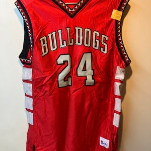 Red  Adult large basketball Jersey Columbus   bulldogs . # 24