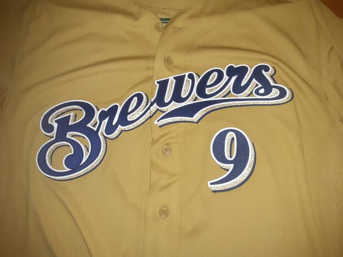 Brewers Authentic Collection Cool Base Segura #9 Gold Adult Men's Used XL Majestic Jersey