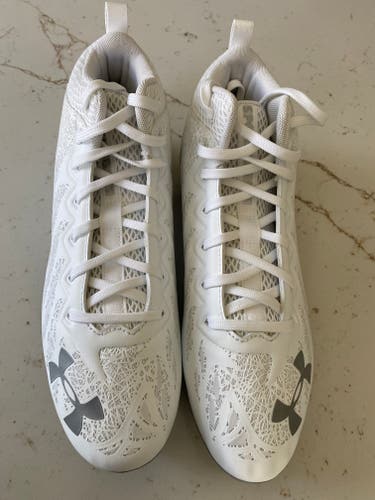 White Adult New Size 9.5 (Women's 10.5) Molded Cleats Under Armour Low Cut Spotlight