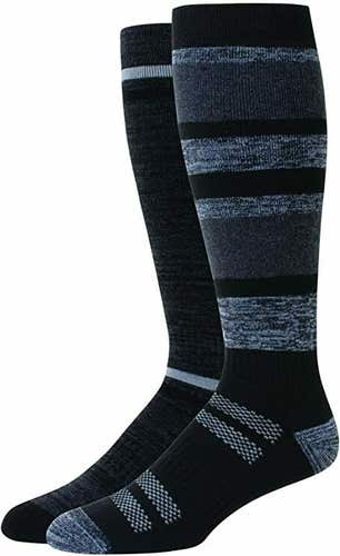 NWT Hanes X-Temp Over The Calf Moisture Wicking Socks 2 Pack Black