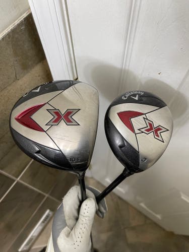Callaway X 10.5* Driver & 3 wood 15* Stiff Flex Right Handed