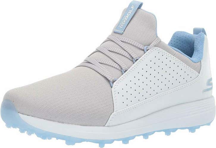 Skechers Women's Max Mojo Spikeless Golf Shoe 9.5 White/Gray/Blue