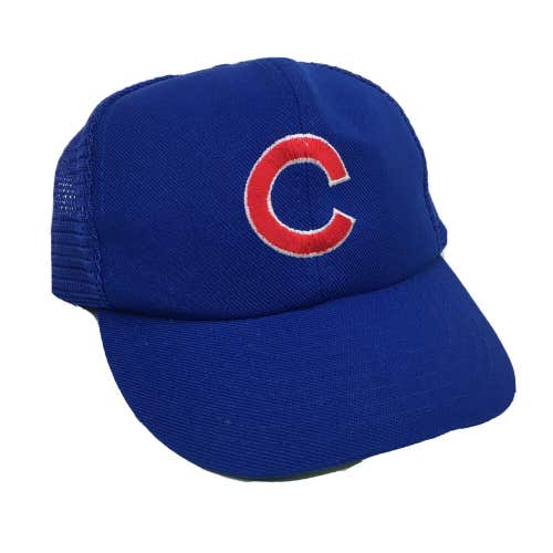 Vintage 80s Chicago Cubs Mesh Adjustable Snapback Baseball Trucker Hat Cap Annco