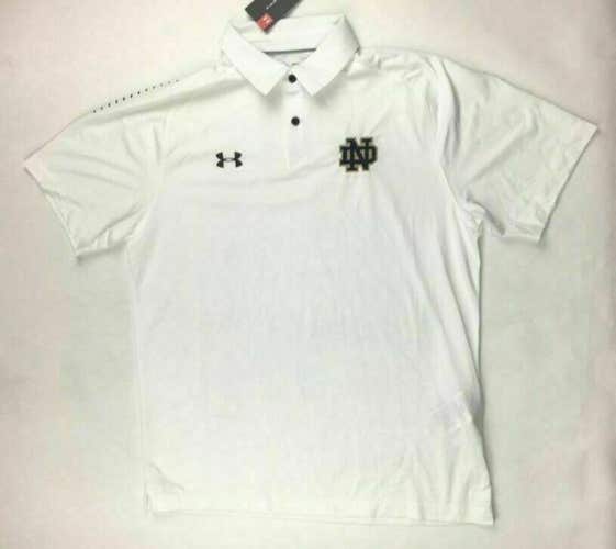 Under Armour Notre Dame Fighting Irish SS Polo Men's Large White 1320570