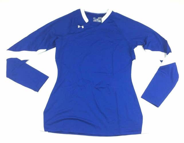 Under Armour Fitted Dig Volleyball Training Shirt Women's M Blue 1232840 White
