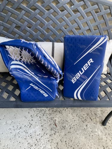 Used Senior Regular Bauer Vapor X2.7 goalie glove set  (trapper and blocker)