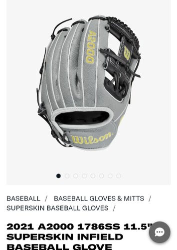 New Wilson Right Hand Throw Infield A2000 Baseball Glove 11.5"